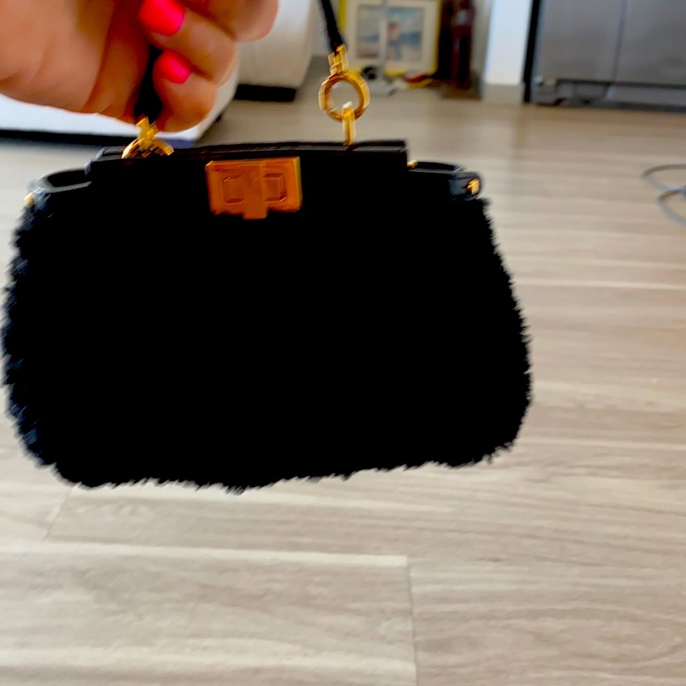 Vintage Fendi mini bag gold clasp